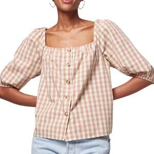 Faherty Cali Check (Gingham) Puff Sleeve Top